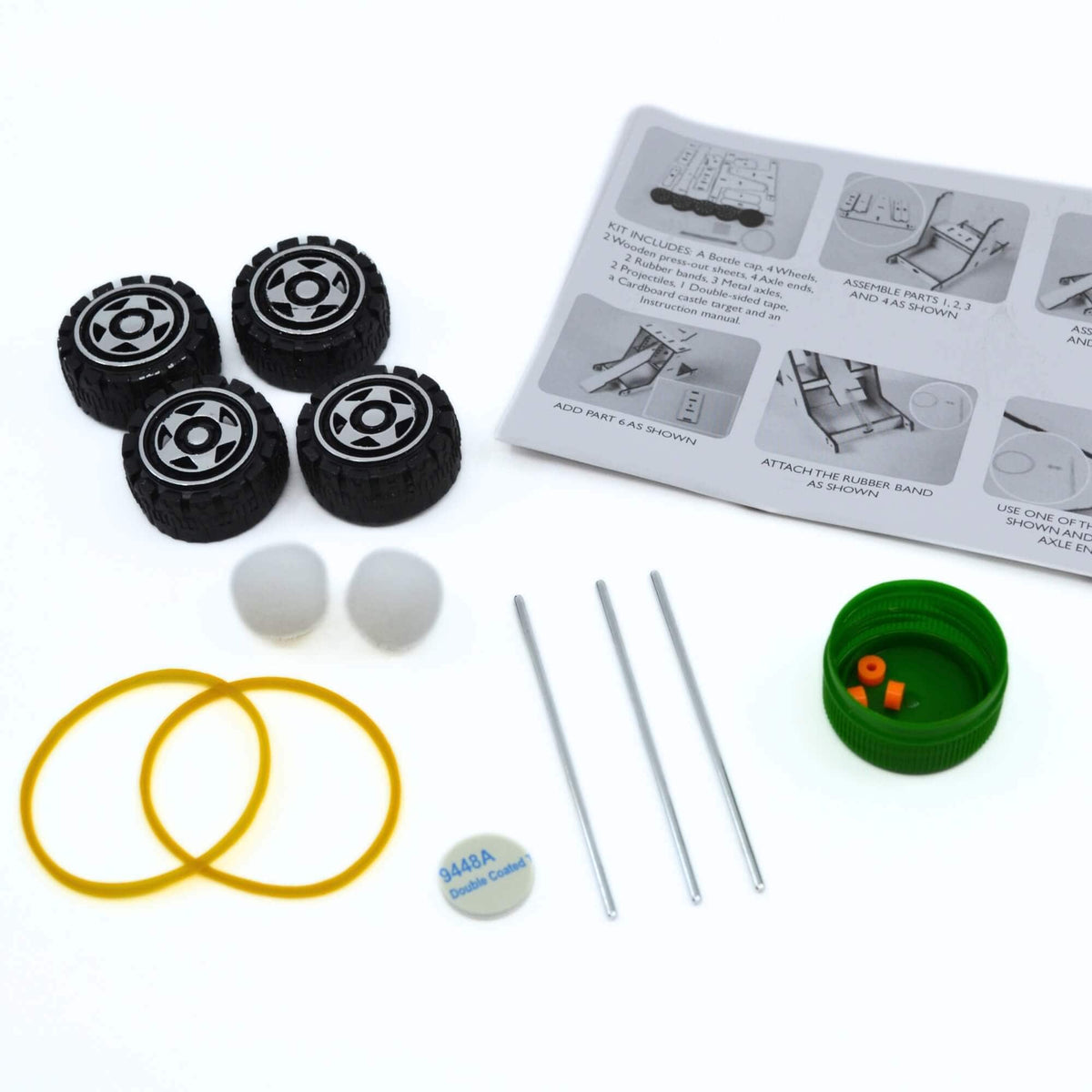 Build-Your-Own Castle Siege Catapult Kit, Wood House of Marbles