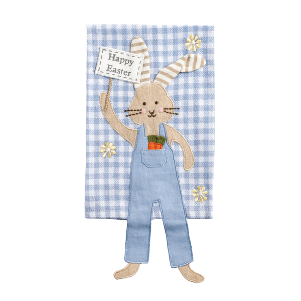 Bunny Dangle Leg Towel in Blue Mud Pie TEA TOWEL