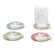 Bunny with Pom-Pom Coasters s/4 Two's Company Coasters