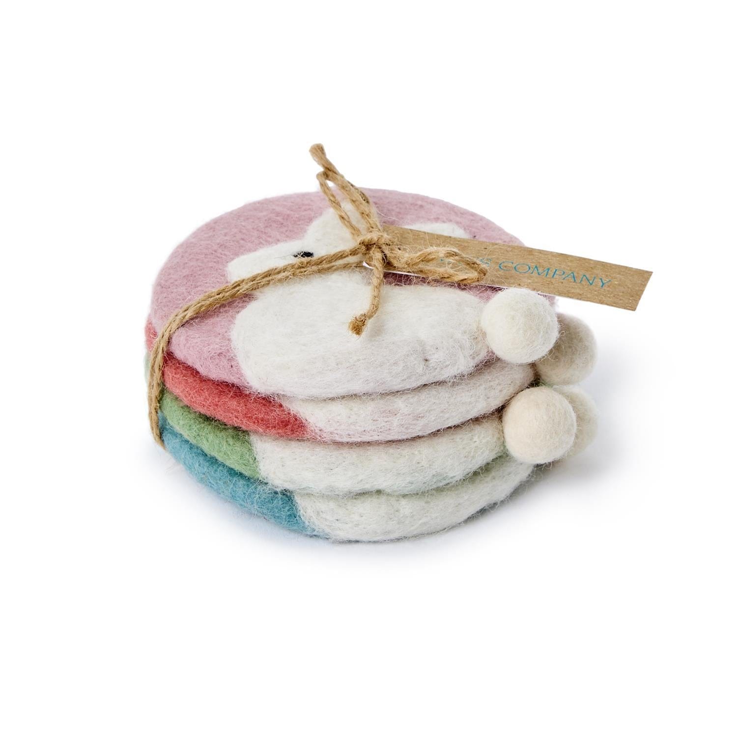 Bunny with Pom-Pom Coasters s/4 Two's Company Coasters