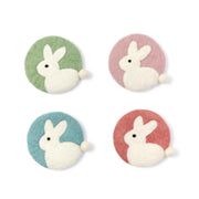 Bunny with Pom-Pom Coasters s/4 Two's Company Coasters