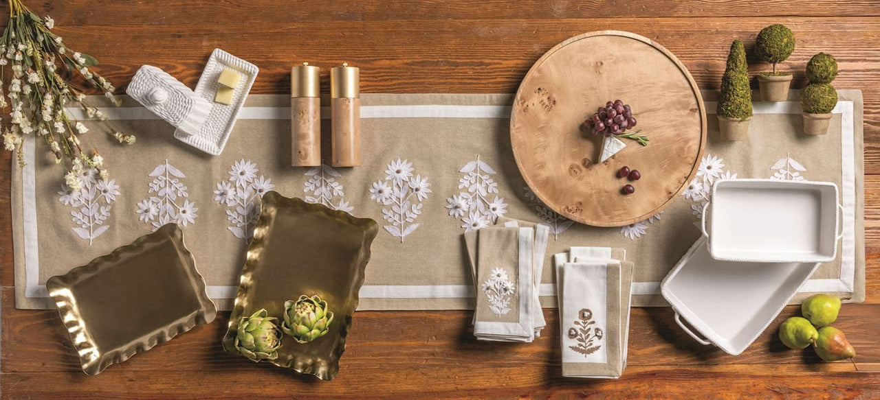 Burlwood Lazy Susan Mud Pie Serveware