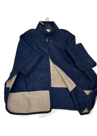 Thumbnail for Cape with Snaps in Navy / Camel K & K Interiors Cape