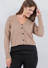 Thumbnail for Cardigan with Cable Knit Placket Mattie B's Gifts & Apparel