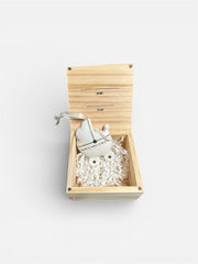 Carriage Ceramic Ornament in Wooden Box Stephan Baby Christmas Ornament