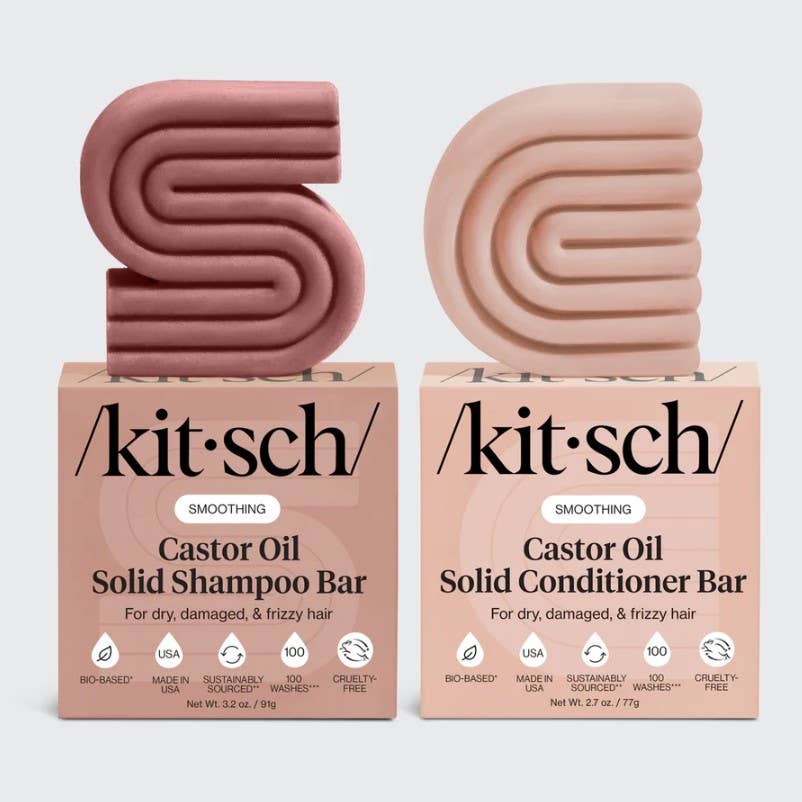 Castor Oil Nourishing Shampoo & Conditioner Bar Combo KITSCH