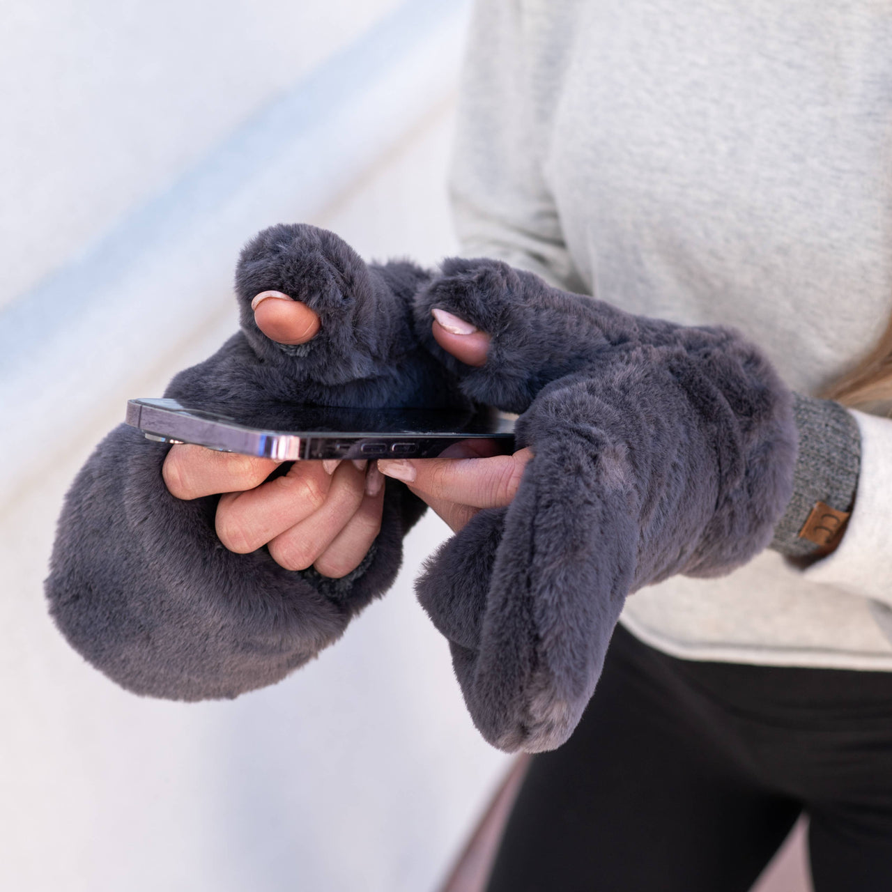 CC Sherpa Touchscreen Accessible Mittens ( MT-715 ): Ivory Truly Contagious