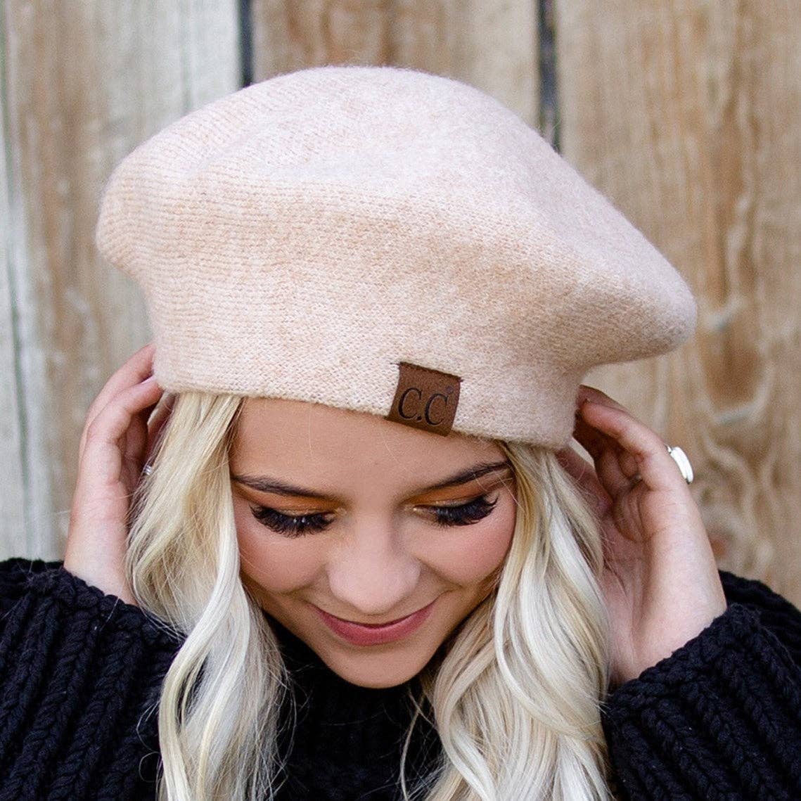 CC Wool All-Weather Adjustable Beret ( BR-05 ): Beige Truly Contagious