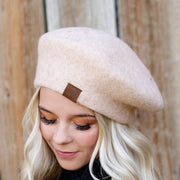 CC Wool All-Weather Adjustable Beret ( BR-05 ): Beige Truly Contagious