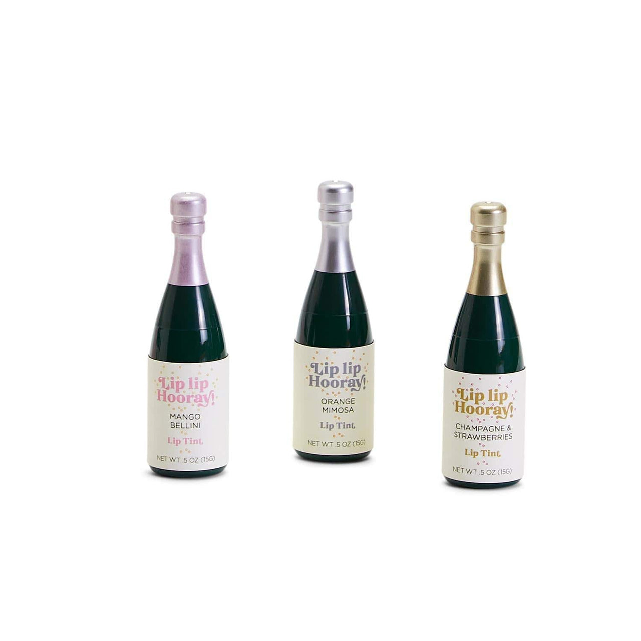 Champagne Bottle Lip Gloss Two's Company lip balm Mango Bellini