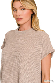 Chenille Waffle Cap Sleeve Sweater | 2 Colors Zenana SWEATER