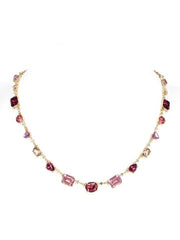 Chip Pink Multi Stone Gold Necklace by Meghan Browne Meghan Browne Accessories