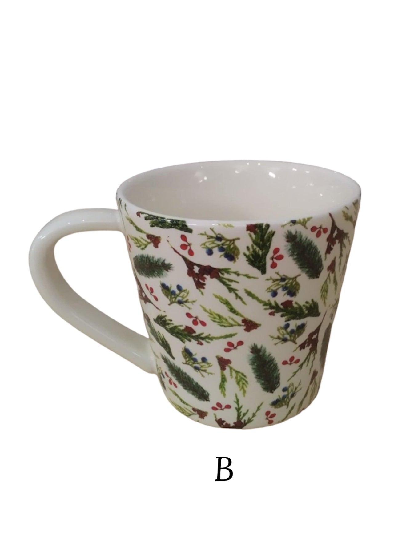 Christmas Botanical Mug, Porcelain One Hundred 80 Degrees Mug B