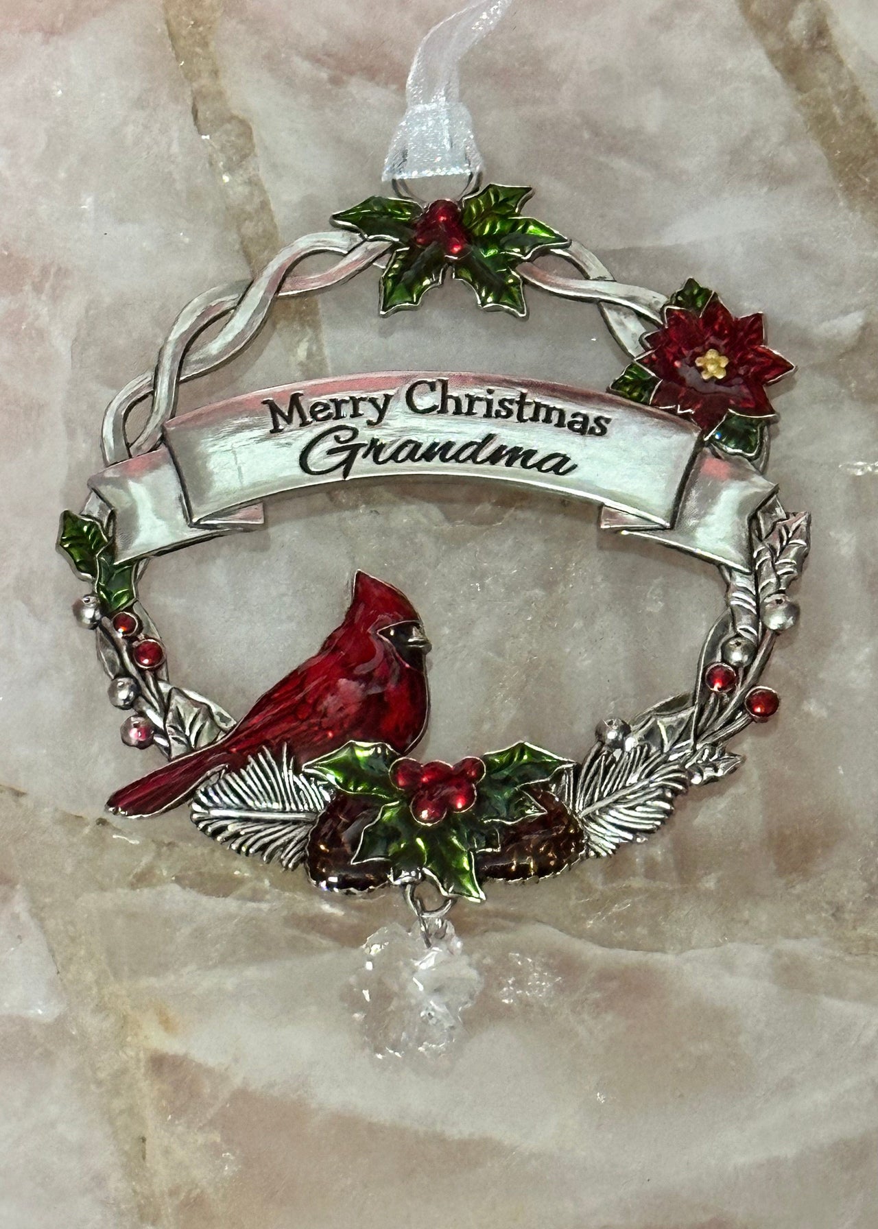 Christmas Cardinal Ornament Ganz cardinal Merry Christmas Grandma