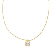 Citi Gold Necklace with Clear Pendant, Gold Meghan Browne Accessories