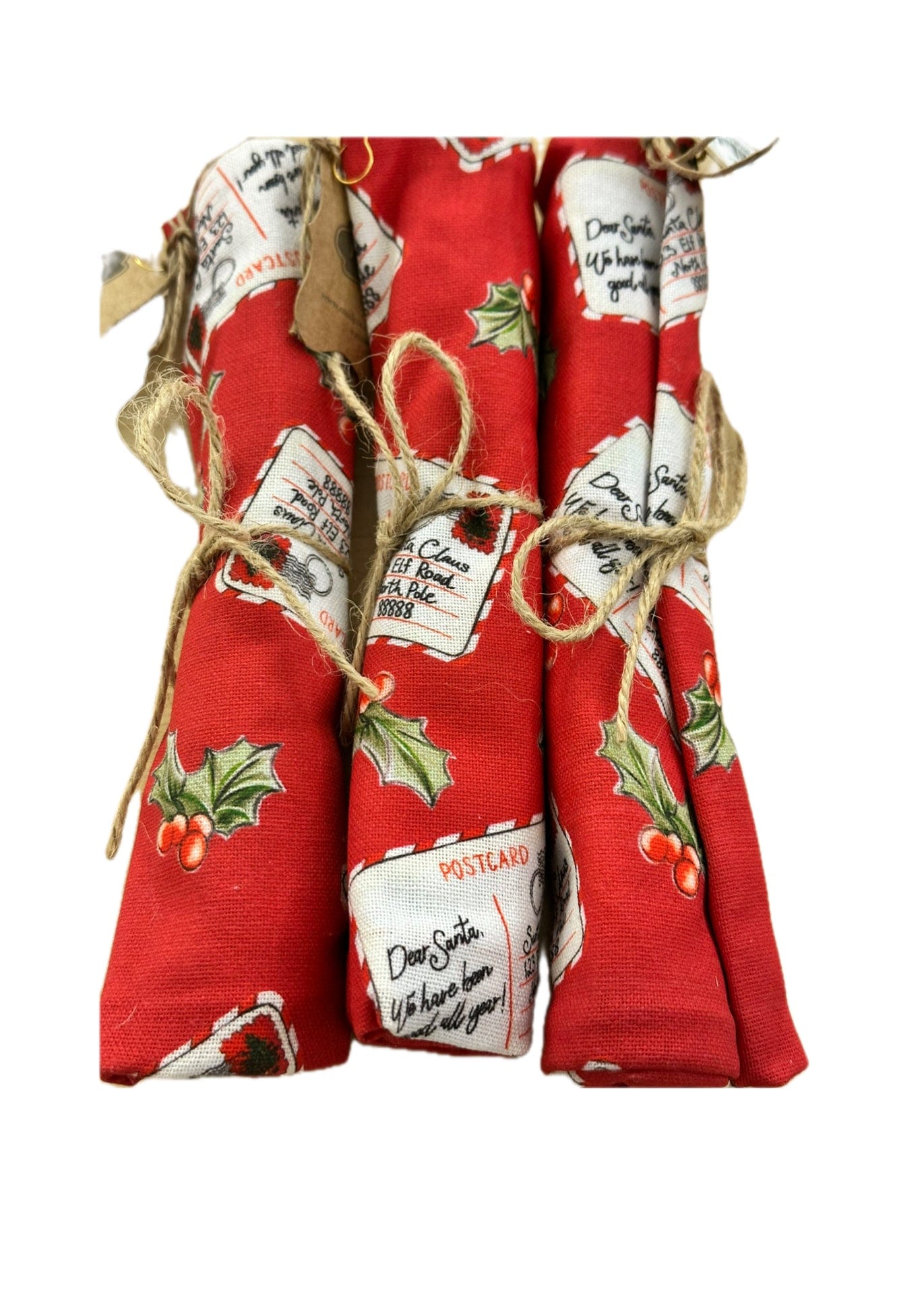 Classic Christmas Towels Mud Pie HOLIDAY Postcard
