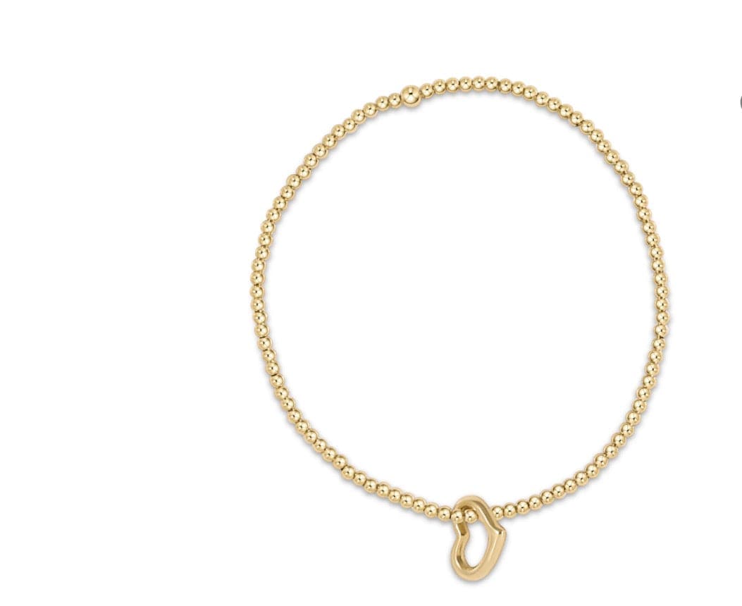 Classic Gold 2.5 mm Bead Bracelet Love Heart Charm | eNewton e.newton Designs Bracelets