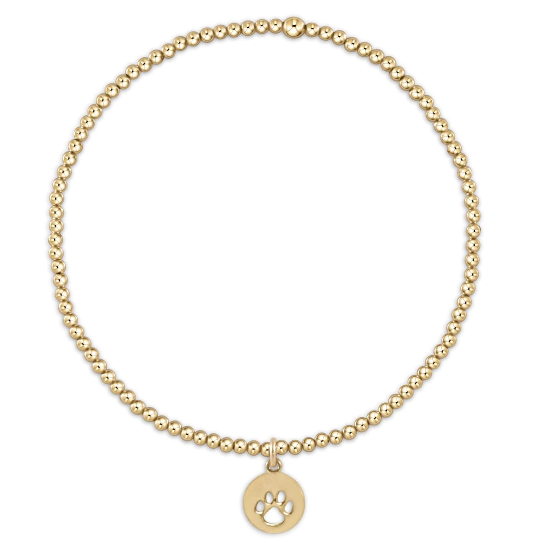 CLASSIC GOLD 2MM BRACELET -
PAW PRINT SMALL GOLD DISC e.newton Designs BRACELET