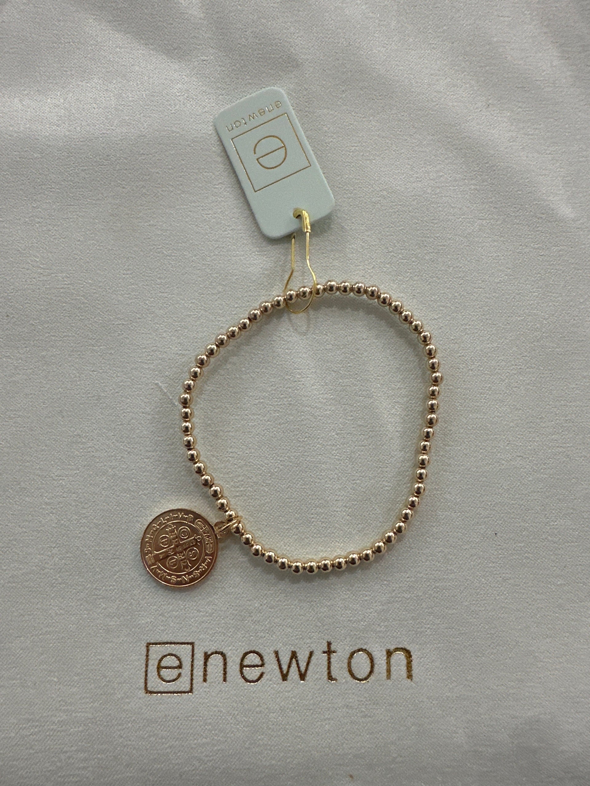 Classic Gold 3 mm Bead Bracelet Blessing Gold Disc | eNewton e.newton Designs Bracelets