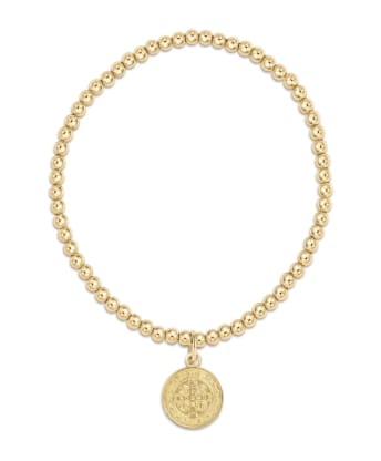 Classic Gold 3 mm Bead Bracelet Blessing Gold Disc | eNewton e.newton Designs Bracelets