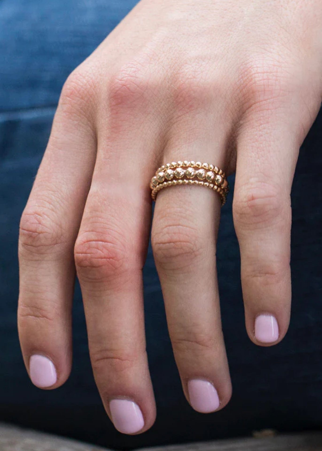 Classic Gold 3mm Beaded Ring by eNewton e.newton Designs Earring