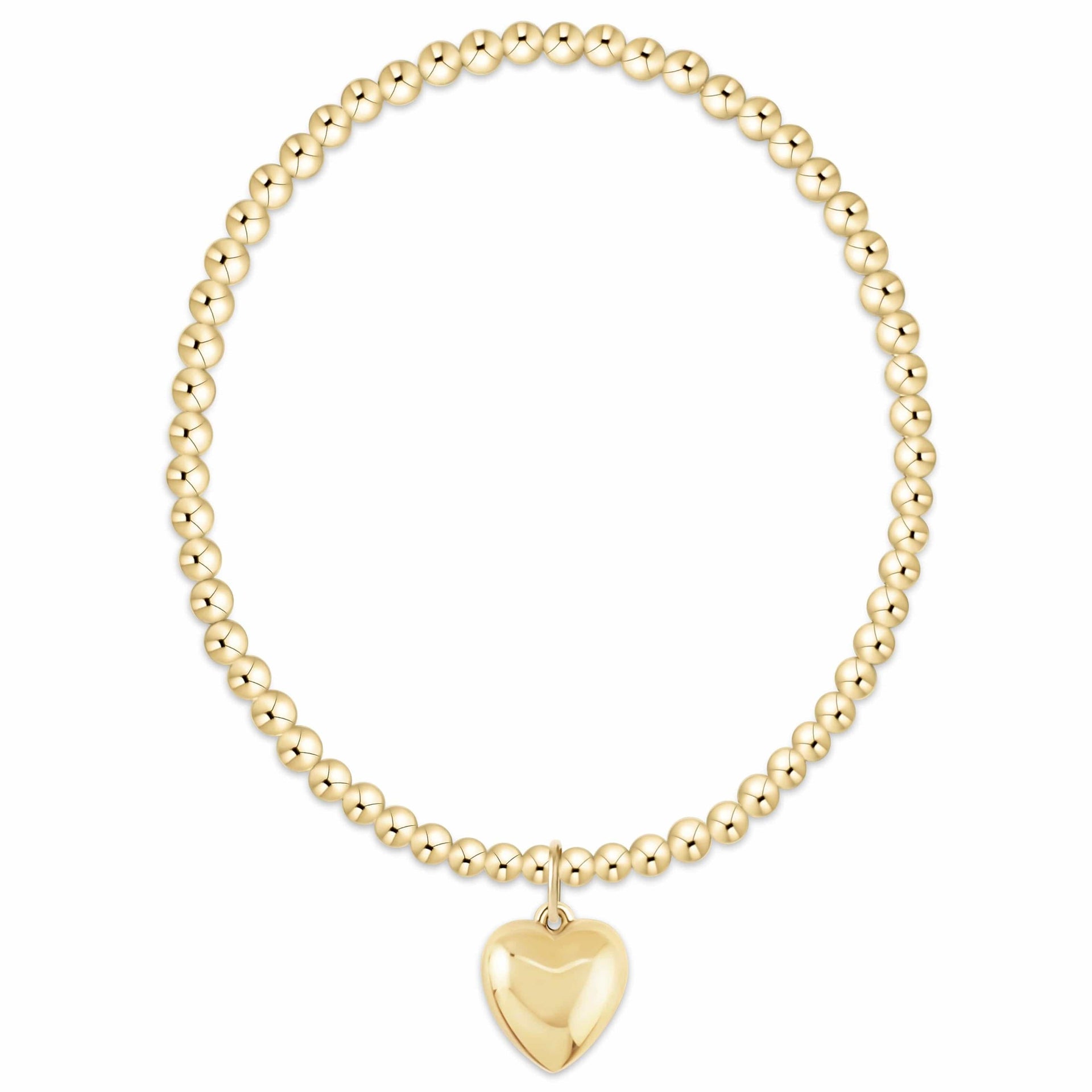 CLASSIC GOLD 3MM BRACELET -
LOVE PLUSH GOLD CHARM e.newton Designs BRACELET
