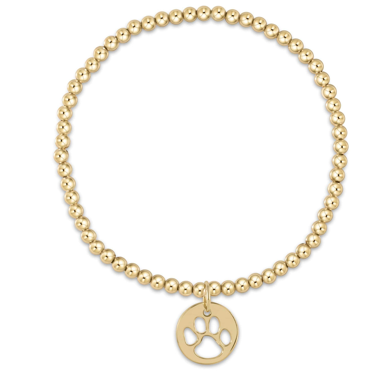 CLASSIC GOLD 3MM BRACELET -
PAW PRINT GOLD DISC e.newton Designs BRACELET