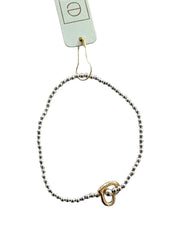 Classic Sterling Mixed Metal 2.5 mm Bead Bracelet Love Gold Charm | eNewton e.newton Designs Bracelets