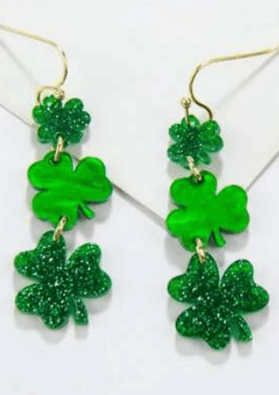 Clover St Patricks day earrings 