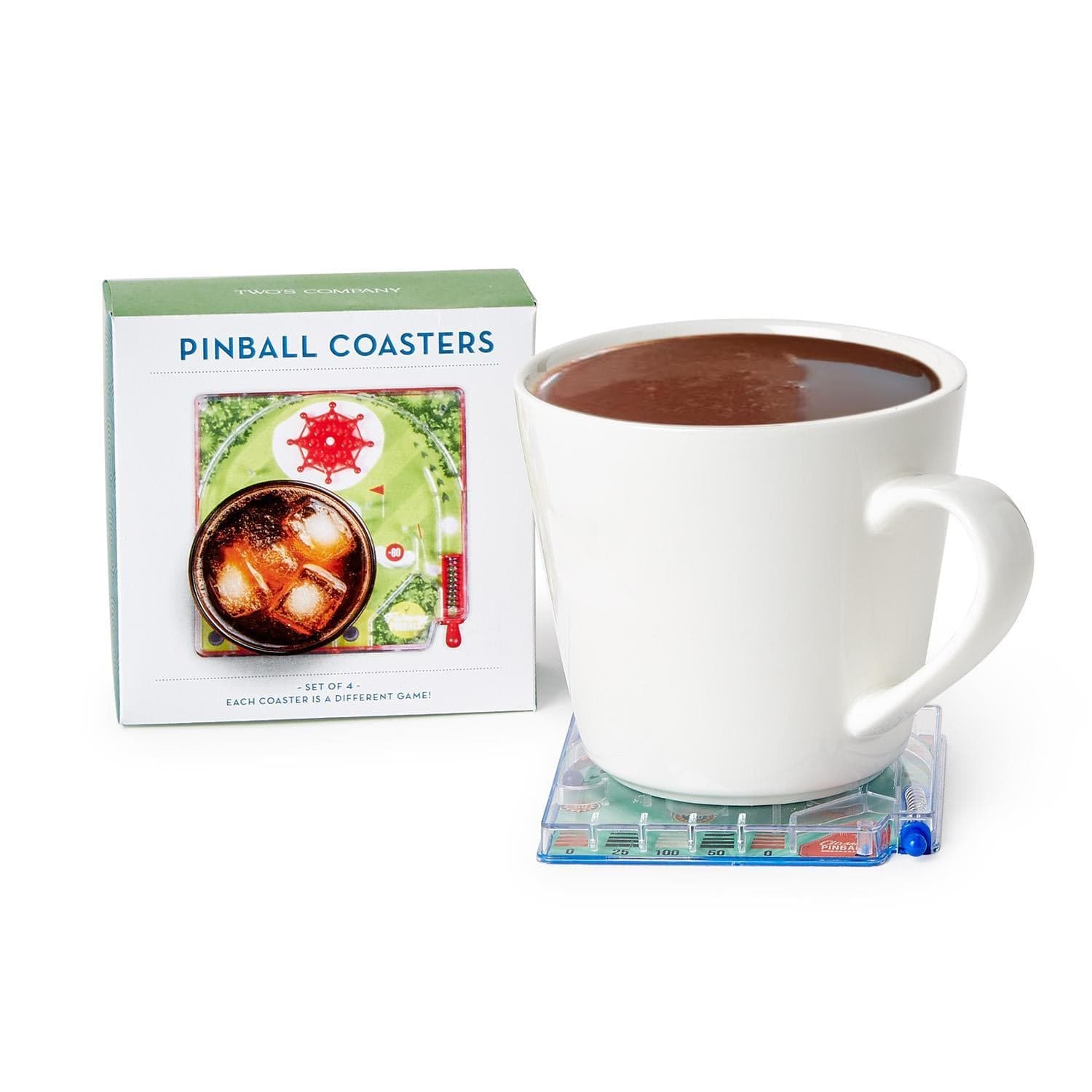 Coasters - Set 4 Pinball in Gift Box Two's Company Home