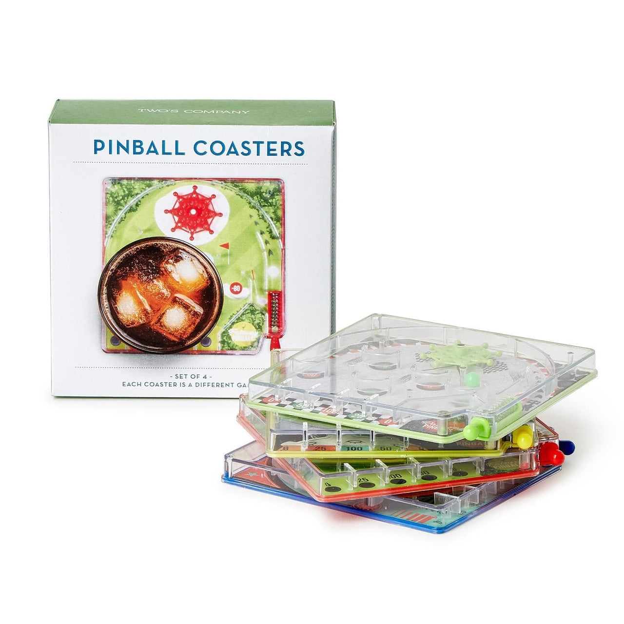 Coasters - Set 4 Pinball in Gift Box Two's Company Home