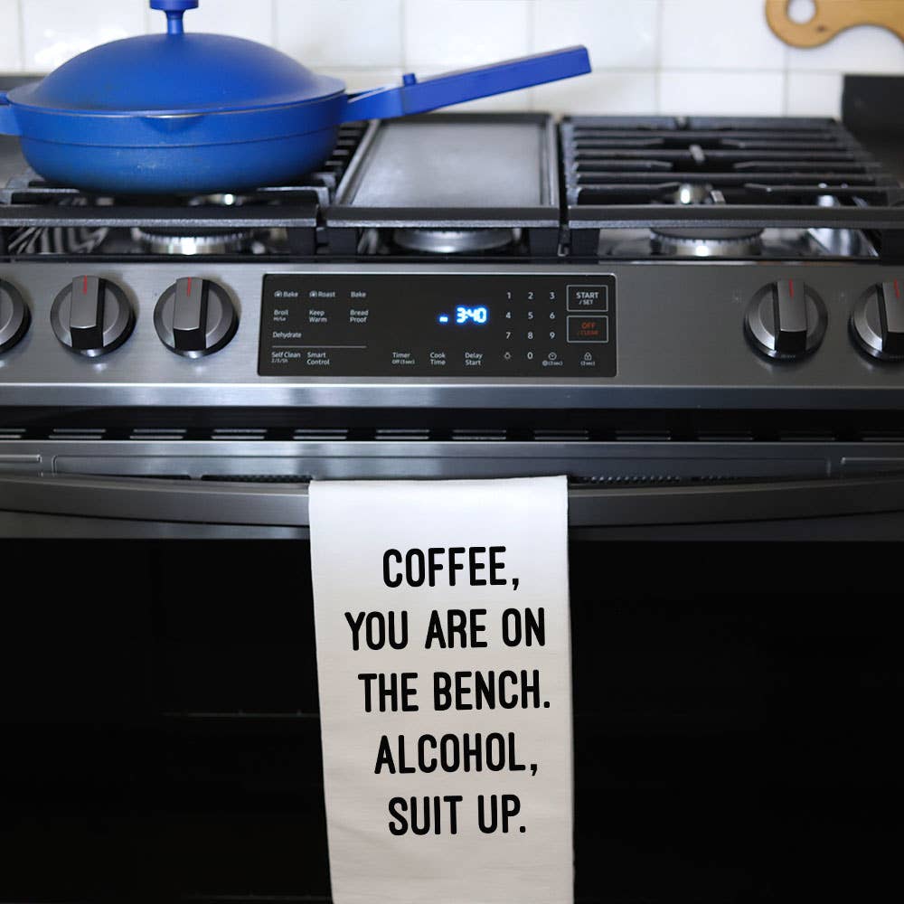 COFFEE ON THE BENCH - TEA TOWEL Wildwood Landing