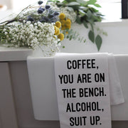 COFFEE ON THE BENCH - TEA TOWEL Wildwood Landing