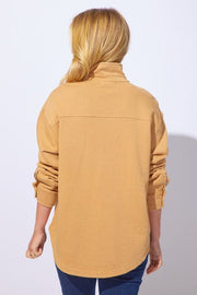 Color Wash Terry Anywhere Shacket in Honey Habitat Outerwear
