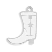 Colorful Epoxy Cowboy Boot Charm - 18K Gold PVD Stainless: Gold / White WJW
