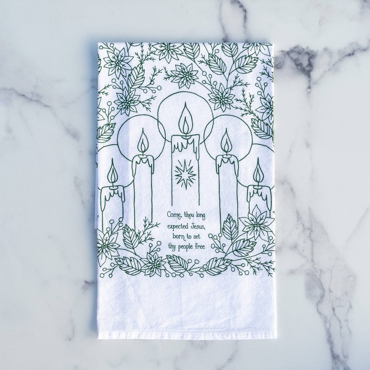 Come Thou Long Expected Jesus Christmas Hymn Tea Towel Little Things Studio