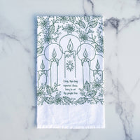 Thumbnail for Come Thou Long Expected Jesus Christmas Hymn Tea Towel Little Things Studio