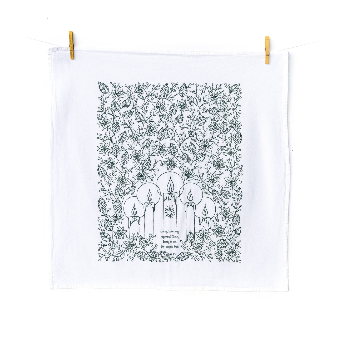 Come Thou Long Expected Jesus Christmas Hymn Tea Towel Little Things Studio