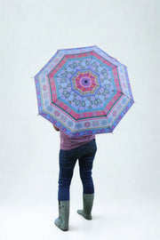 Compact Umbrella Geometric Tapestry Evergreen Garden Flag