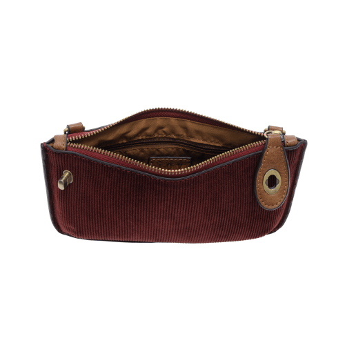 Corduroy Mini Handbag Wristlet in Wine Joy Susan Crossbody