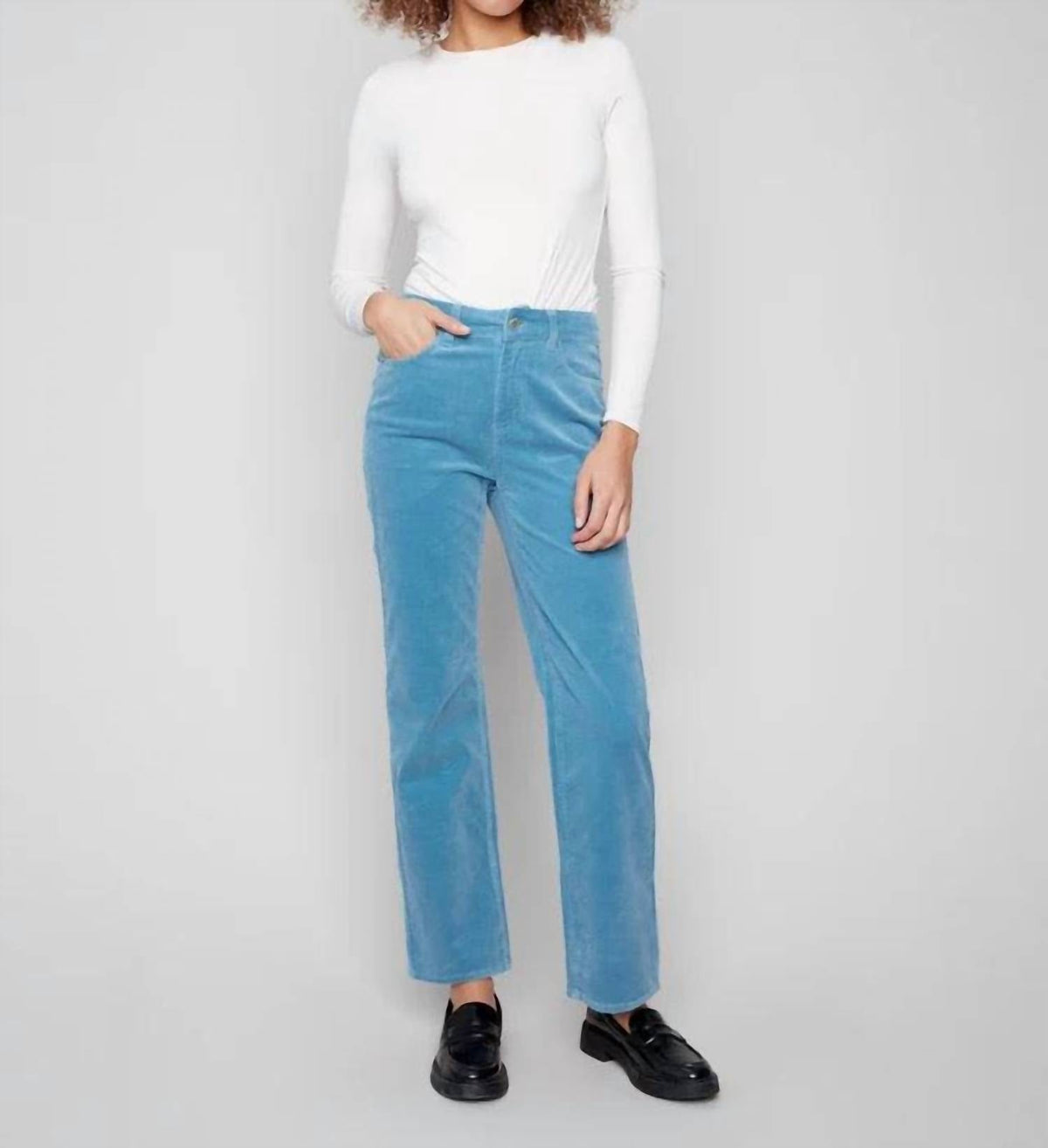 Corduroy Straight Leg Pants, Denim Charlie B Casual Pant