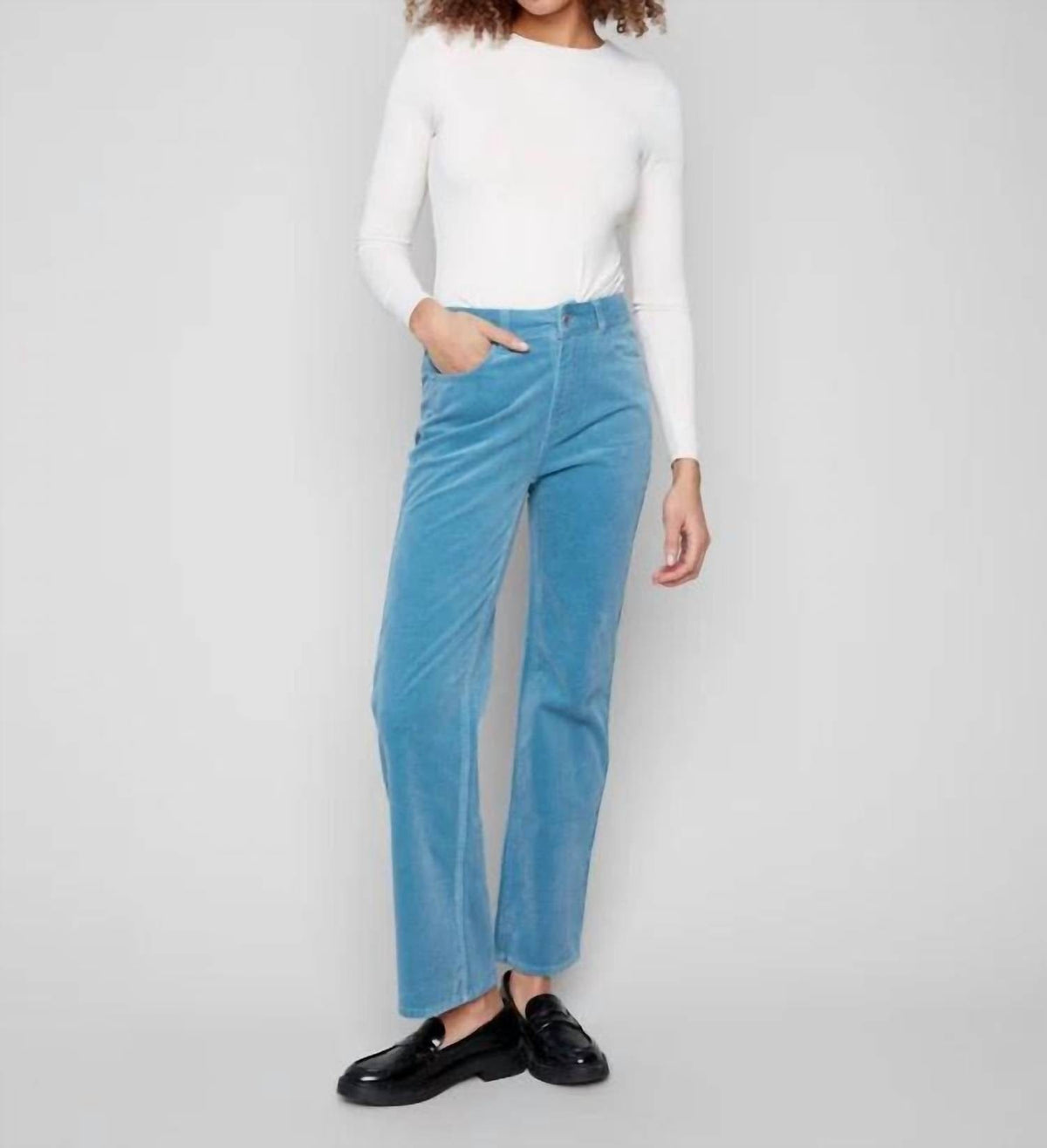 Corduroy Straight Leg Pants, Denim Charlie B Casual Pant