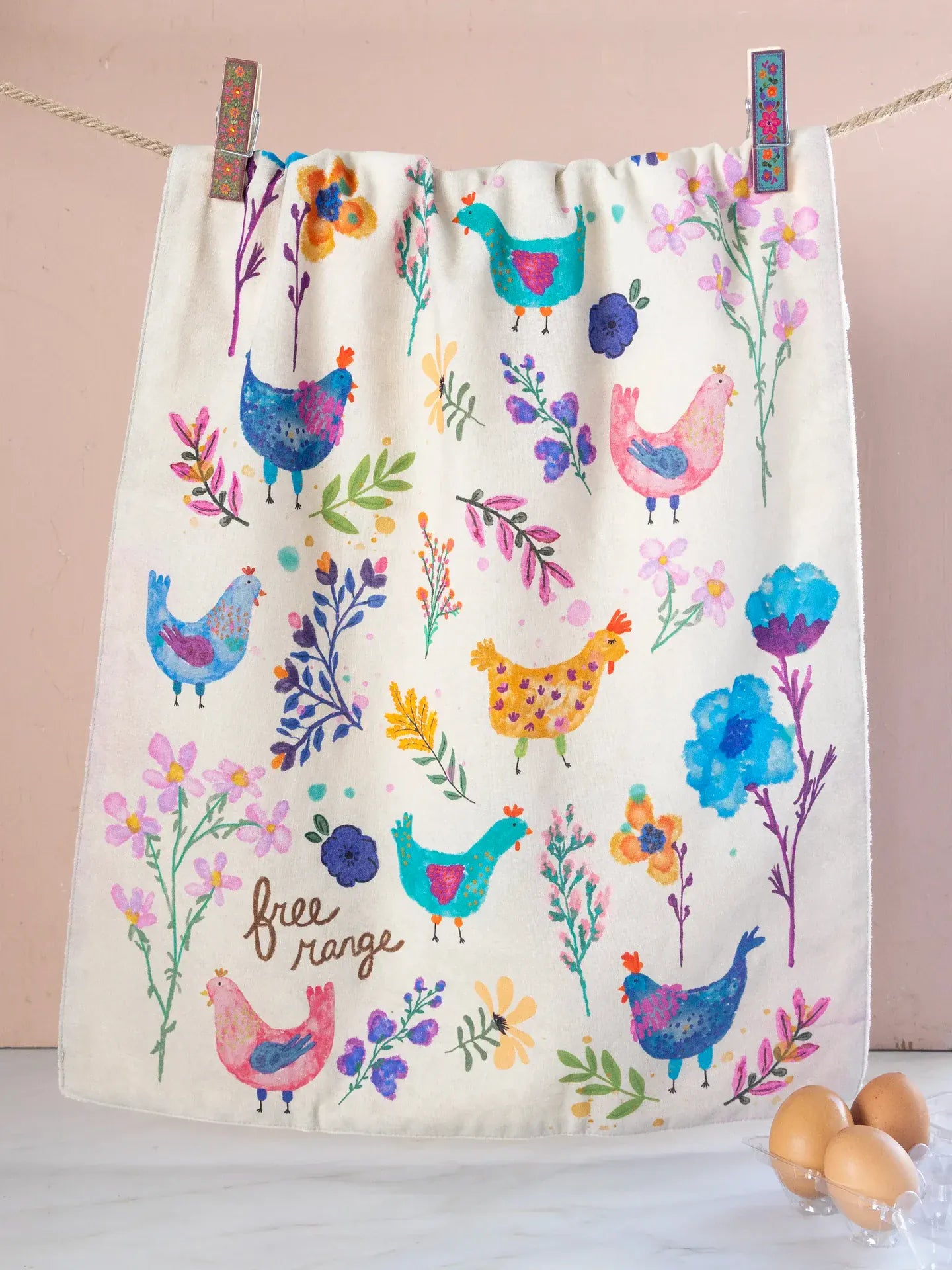Cotton Kitchen Towel Free Range Natural Life