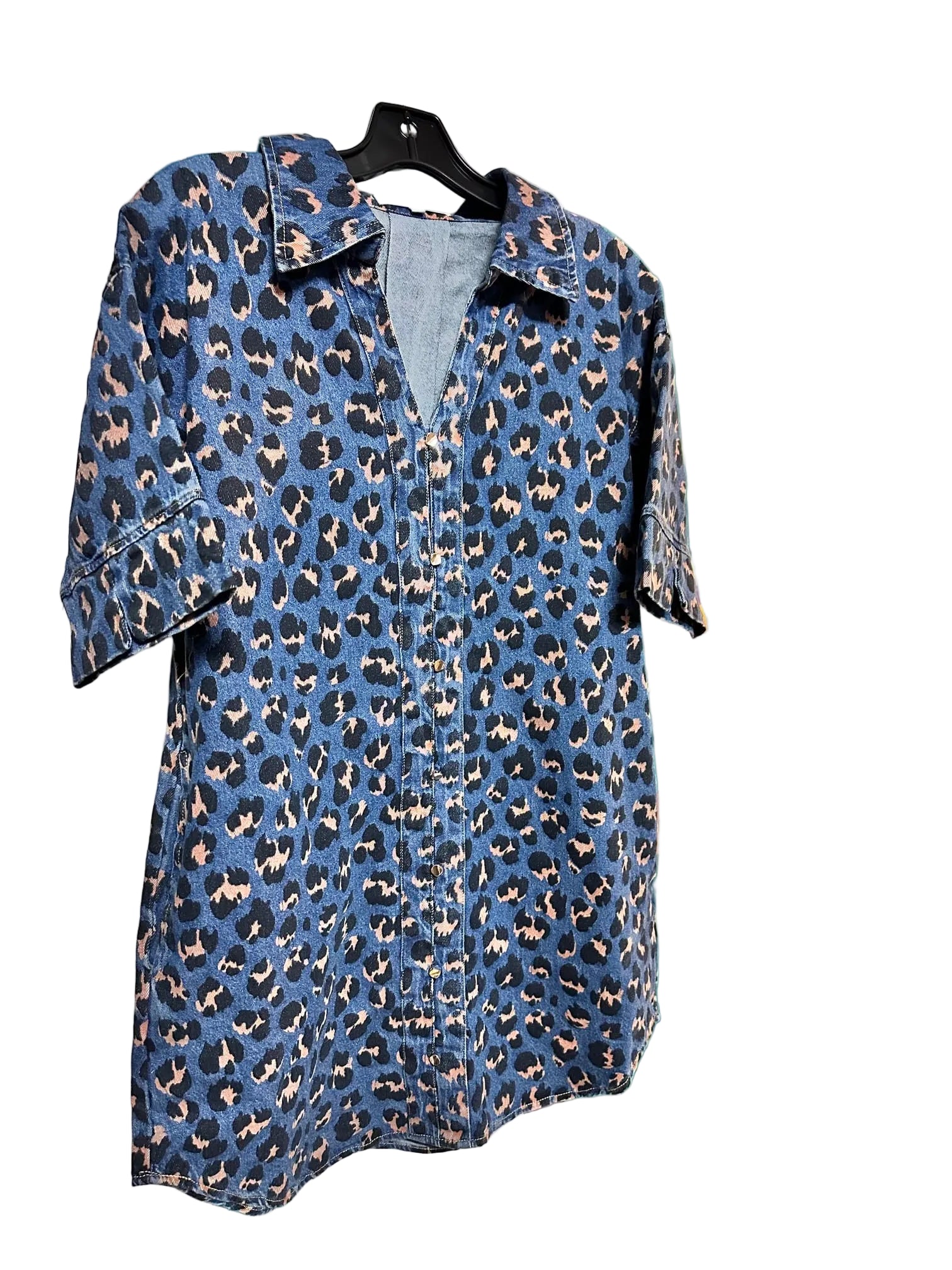 Cotton Leopard Print Shirt Dress Simply Southern Holdings, LLC DNM-PRNT / L