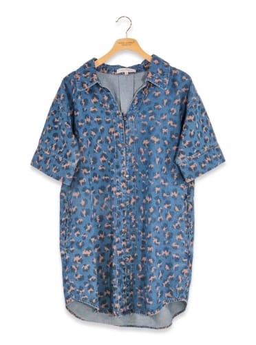 Cotton Leopard Print Shirt Dress Simply Southern Holdings, LLC Dress