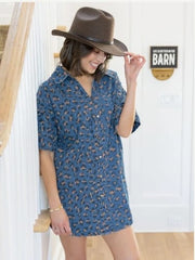 Cotton Leopard Print Shirt Dress Simply Southern Holdings, LLC Dress