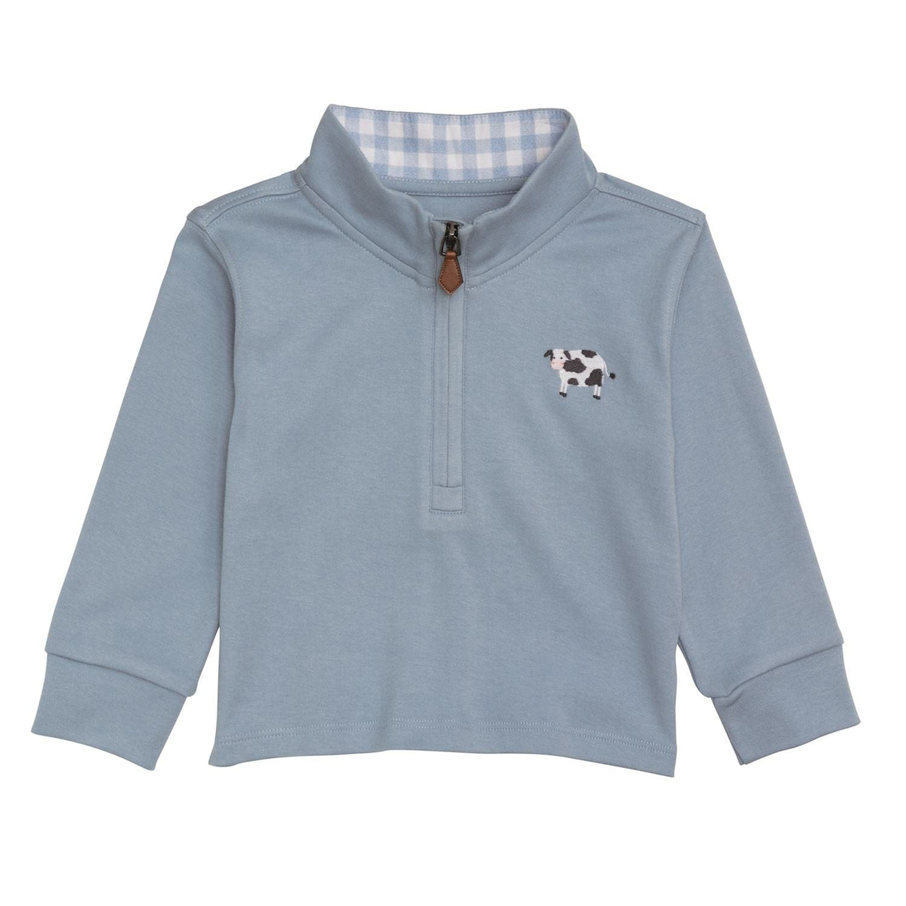 Cow Icon Quarter Zip Top | 2T-5T Mud Pie CHILDREN