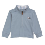 Cow Icon Quarter Zip Top | 2T-5T Mud Pie CHILDREN