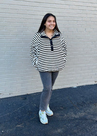 Thumbnail for Cream Stripe Pullover Entro