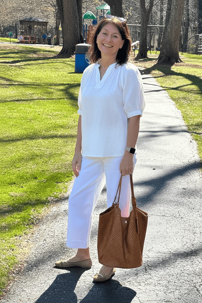 Crinkle Top 3/4 Sleeve Ganz Top